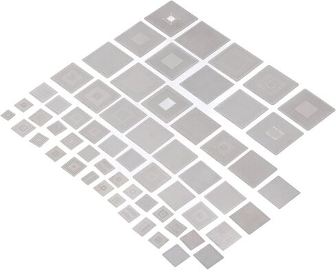 Eujgoov 60 Pcs BGA Reballing Stencils, Stainless Steel Universal Rework Net Template Kit with Clear Specifications for Computer Chip Repair Laptop Desktop Motherboard in Kuwait