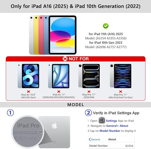 حافظة لجهاز iPad الجيل 11/10 مع لوحة مفاتيح، لوحة مفاتيح سحرية لجهاز iPad (A16) 2025/10 مقاس 10.9 بوصة 2022، مفاتيح بإضاءة خلفية نابضة بالحياة، سطح مقاوم للبقع، لوحة تتبع متعددة اللمس، أبيض in Kuwait