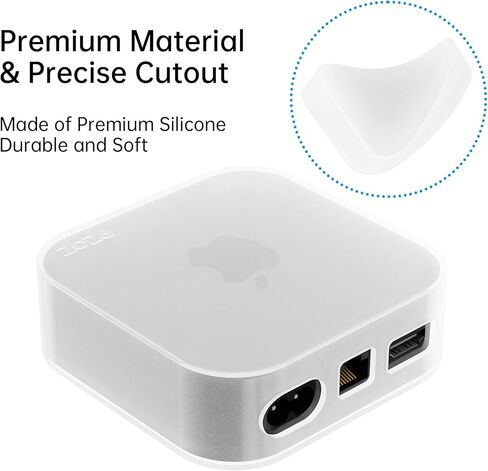 حافظة حماية PZOZ لجهاز Apple TV 4K 2022، غطاء واقي من السيليكون الناعم مضاد للخدش ومقاوم للماء والصدمات وغطاء مقاوم للغبار متوافق مع Apple TV 4K (الجيل الثالث) واي فاي + إيثرنت in Kuwait