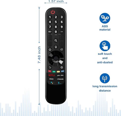 MR22GA Replacement Voice Remote Control Fit for LG Smart TV AKB76039902 65UQ7050ZUD OLED77Z2PUA 55UQ7570PUJ OLED48A2PUA 75UQ7050ZUD 86QNED80UQA 55UQ7050ZUD 55LX1QPUA with User Manual in Kuwait