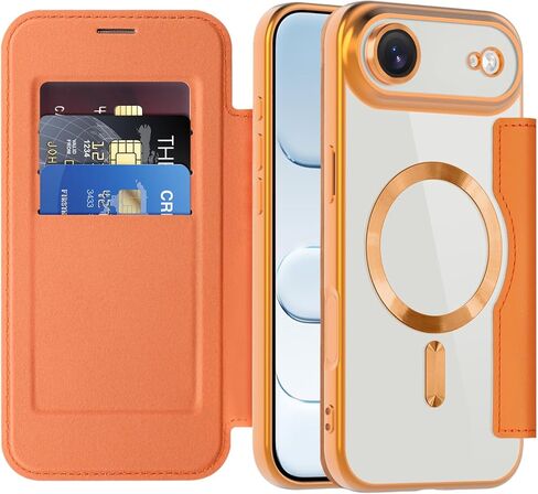 حافظة قابلة للطي لهاتف iPhone 16 Pro Max، غطاء جلدي شفاف مطلي بالكهرباء عالي التحمل 360 درجة، حماية الشحن اللاسلكي، مضادة للسرقة، فتحة بطاقة لهاتف Apple iPhone 16 Pro Max. دينار رمادي in Kuwait