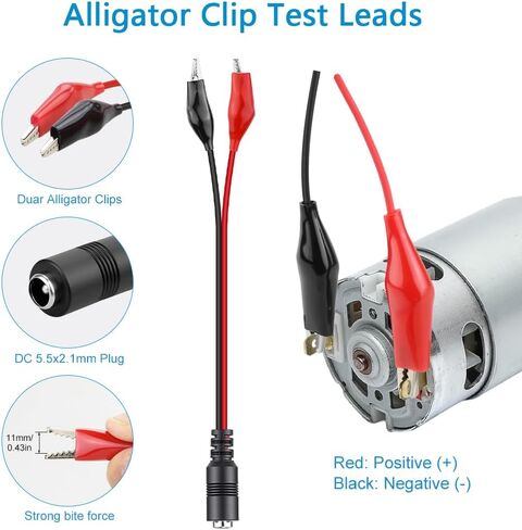SHNITPWR DC 4V ~ 24V مصدر طاقة عالمي قابل للتعديل 120W 5A Max AC محول 100-240V AC إلى DC محول متغير DC 12V مع 16 طرف، كابل طاقة مقسم 4 اتجاهات، محول قطبية، مشبك التمساح in Kuwait