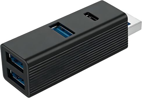 VIENON USB Hub 4 Port، مقسم USB من الألومنيوم للكمبيوتر المحمول مع منفذ طاقة 5 فولت، محول موسع USB صغير للكمبيوتر الشخصي والكمبيوتر المحمول ومحرك الأقراص المحمول ولوحة المفاتيح والماوس - محمول لسفر العمل in Kuwait