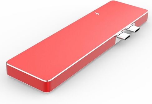 محول دونجل Thunderbolt 3 USB-C Hub، قاعدة توصيل صغيرة من الألومنيوم متعددة المنافذ لجهاز MacBook Pro 13 بوصة و15 بوصة، أسرع 40 جيجابايت/ثانية، 4K HDMI، شحن عابر، قارئ SD/Micro ومنفذين USB 3.0 in Kuwait