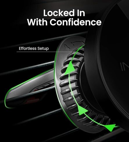 InfinaCore لشاحن Qi2 15W MagSafe لتثبيت السيارة، شاحن سيارة لاسلكي مغناطيسي فائق السرعة لملحقات iPhone 16 Pro Max، شاحن Qi2 MagSafe يناسب iPhone 16 15 14 13 12، سامسونج مع حافظة MagSafe in Kuwait