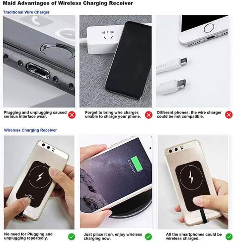 مستقبل ومحول الشحن اللاسلكي، وحدة استقبال الشاحن اللاسلكي Qi، مناسب لهواتف Google Pixel 3A XL وSamsung Galaxy A13/A14/A15/A42 وLG وهواتف USB-C الأخرى. in Kuwait