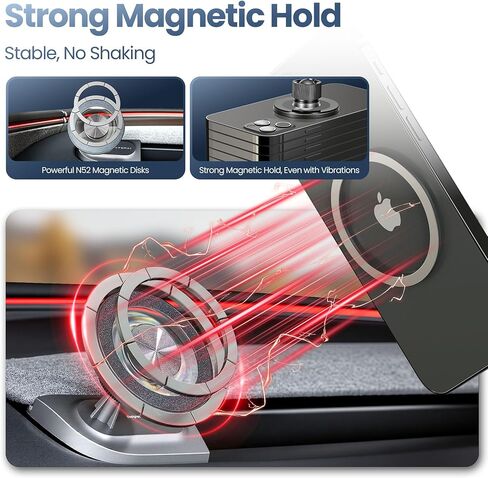 Magnetic Phone Mount for 2025 2026 Tesla Model Y Juniper, Driver-Side Vent MagSafe Phone Holder for 2024-2026 Tesla Model 3 Highland, Tesla Model Y Accessories,360° Adjustable Magnet MagSafe Car Mount in Kuwait