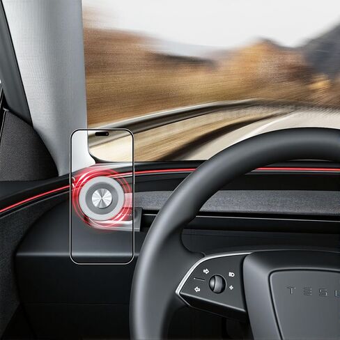 Magnetic Phone Mount for 2025 2026 Tesla Model Y Juniper, Driver-Side Vent MagSafe Phone Holder for 2024-2026 Tesla Model 3 Highland, Tesla Model Y Accessories,360° Adjustable Magnet MagSafe Car Mount in Kuwait