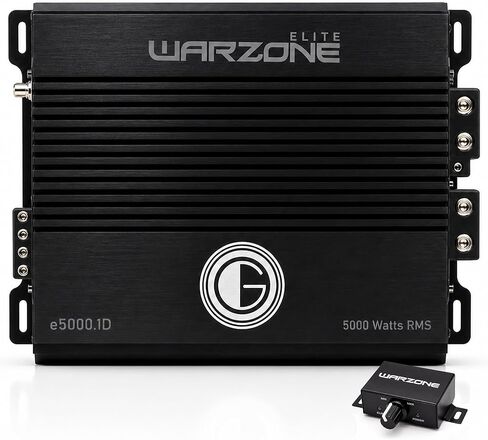 مضخم صوت Gravity Audio E5000.1D Warzone 5000W True RMS فئة D أمبير 1/2/4 أوم ثابت مع جهاز تحكم فرعي عن بعد مع حزمة ضمان استبدال كاملة لمدة عام in Kuwait