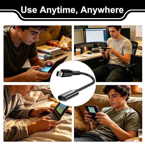 كابل محول USB C شاحن 3DS، متوافق مع سلسلة 3DSXL/2DSXL/2DS/DSi XL/DSi، ملحقات شاحن USB C 3DS تدعم USB A إلى C وUSB C إلى C للاعبين أثناء السفر إلى المنزل، شحن موثوق به in Kuwait