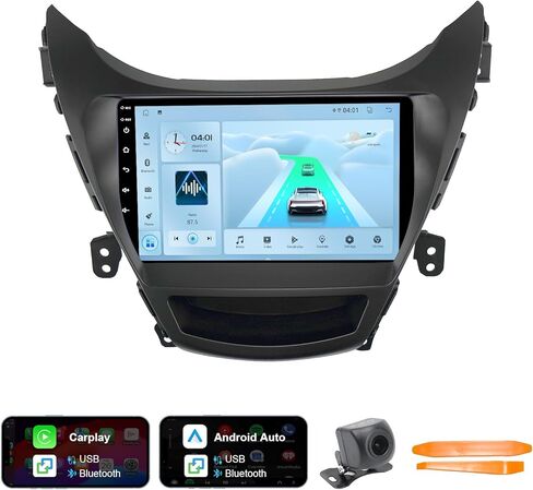 راديو ستيريو للسيارة Hyundai Elantra (2012-2013)، 9 بوصة 1280x720P IPS HD شاشة لمس لاسلكية Carplay Andriod Auto in Kuwait