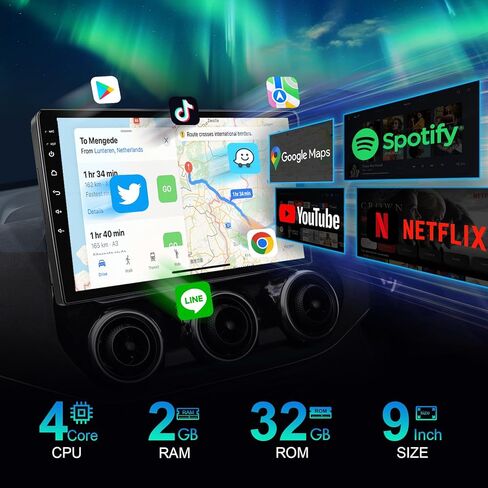 راديو ستيريو للسيارة Hyundai Elantra (2012-2013)، 9 بوصة 1280x720P IPS HD شاشة لمس لاسلكية Carplay Andriod Auto in Kuwait