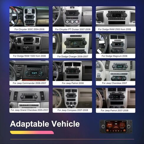 Android 14 Car Stereo Radio Upgrade for Dodge Dakota 2005 2006 2007, 6.86 Inch HD Touch Screen GPS Navigator with Wireless CarPlay Android Auto/WiFi/GPS/FM/SWC/Bluetooth/AHD Backup Camera in Kuwait
