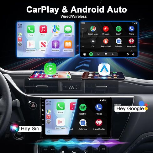 راديو سيارة Android 15 لسيارة Toyota Corolla 2017-2019: 10.1 بوصة 4 جيجابايت + 64 جيجابايت ترقية ستيريو السيارة CarPlay اللاسلكي وAndroid Auto مع WiFi 6، Bluetooth، GPS، FM/RDS، EQ، SWC، كاميرا احتياطية 1080P in Kuwait