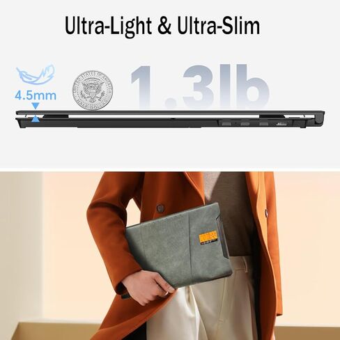 14" Laptop Screen Extender, Ultra-Thin 0.17" FHD 1080P IPS Portable Monitor for Laptop, Dual Monitor Extender, Plug & Play, Work with Windows/Mac/Chrome, Fits 13"-17.3" Laptops in Kuwait
