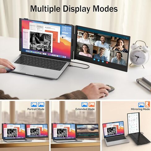 14" Laptop Screen Extender, Ultra-Thin 0.17" FHD 1080P IPS Portable Monitor for Laptop, Dual Monitor Extender, Plug & Play, Work with Windows/Mac/Chrome, Fits 13"-17.3" Laptops in Kuwait