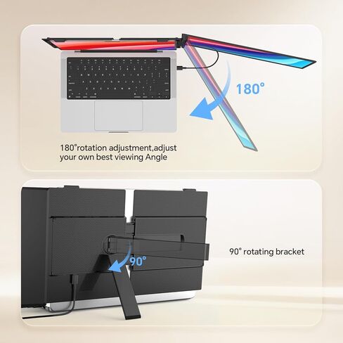 14" Laptop Screen Extender, Ultra-Thin 0.17" FHD 1080P IPS Portable Monitor for Laptop, Dual Monitor Extender, Plug & Play, Work with Windows/Mac/Chrome, Fits 13"-17.3" Laptops in Kuwait