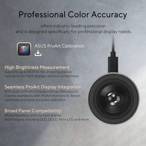 ASUS ProArt CaliContrO MCA02 3-in-1 Colorimeter – Professional Color Calibrator, Hardware/Software Monitor Calibration Up to 10000nits, Display OSD Control, Dial, Adobe Software Compatible in Kuwait