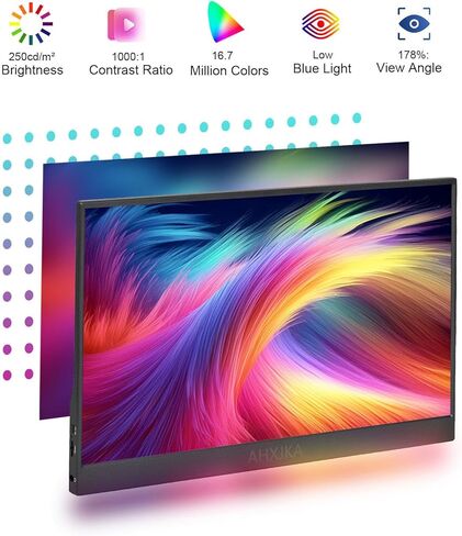 شاشة QQU محمولة تعمل باللمس مقاس 14 بوصة، شاشة عرض فائقة النحافة للسفر بدقة 1920 × 1200 IPS/HDR مع حامل VESA وغطاء ذكي، ومسند ومكبرات صوت، وشاشة HDMI USB-C خارجية لأجهزة الكمبيوتر المحمول والكمبيوتر الشخصي والهاتف والكمبيوتر اللوحي وأجهزة PS4/5 in Kuwait