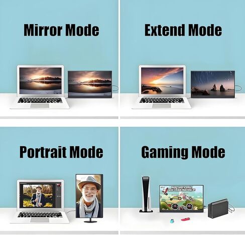 شاشة QQU محمولة تعمل باللمس مقاس 14 بوصة، شاشة عرض فائقة النحافة للسفر بدقة 1920 × 1200 IPS/HDR مع حامل VESA وغطاء ذكي، ومسند ومكبرات صوت، وشاشة HDMI USB-C خارجية لأجهزة الكمبيوتر المحمول والكمبيوتر الشخصي والهاتف والكمبيوتر اللوحي وأجهزة PS4/5 in Kuwait