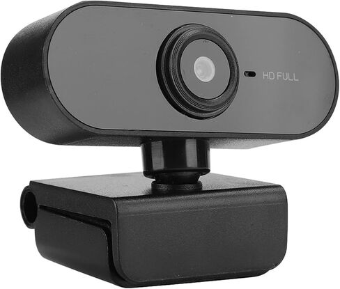ciciglow HighDefinition USB Webcam with Rotating Lens for Stable Picture Quality Plug and Play Camera for Smooth Video Calling Compatible with Notebooks and Desktops Black (Black) in Kuwait