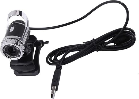 كاميرا Vikye PC USB 2.0 مع ميكروفون مدمج، 0. كاميرا ويب عالية الدقة بكسل لمكالمات الفيديو، دوران 360 درجة (فضي) in Kuwait