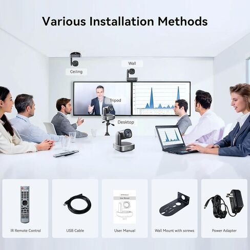 Tenveo 11X Optical Zoom PTZ Camera Conference Camera, USB3.0/HDMI FHD 1080P 60FPS, for Video Conferencing Live Streaming Church Services Worship Events Business Meeting in Kuwait