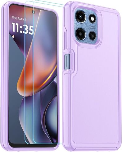 for Motorola Moto G 5G 2025/2026 Case with HD Screen Protector, Moto G Play 2026 Heavy Duty Shockproof Military Grade Full Body Protection Phone Cover (Black) in Kuwait