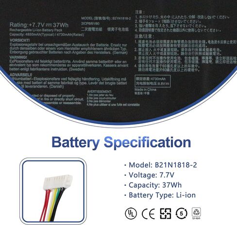 بطارية الكمبيوتر المحمول ANTIEE B21N1818-2 C21N1818-2 لأجهزة Asus VivoBook 14 F412DA F412DK F412FJ F412FA F412FL F412UA A412FA A412DA A412FL A412FJ A412UA X412DA X412FA X412FJ X412FL X412UA X412UB X412UF R424DA in Kuwait