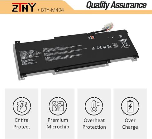 ZTHY BTY-M494 Laptop Battery Replacement for MSI Modern 14 C7M C11M C12M C12MO C13M, Modern 15 B12M B12HW B13M H C13M Series C7M-074UK C7M-044XES C7M-055XES C7M-096NEU C7M-217FR C7M-245IT 11.4V 39.3Wh in Kuwait