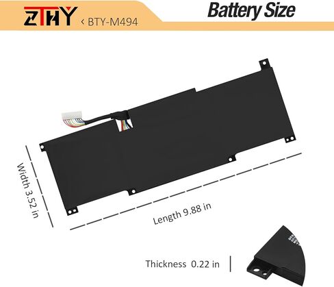 ZTHY BTY-M494 Laptop Battery Replacement for MSI Modern 14 C7M C11M C12M C12MO C13M, Modern 15 B12M B12HW B13M H C13M Series C7M-074UK C7M-044XES C7M-055XES C7M-096NEU C7M-217FR C7M-245IT 11.4V 39.3Wh in Kuwait