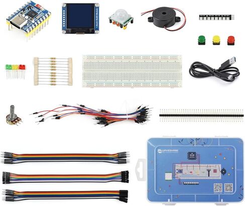 Waveshare ESP32-C6 Series Basic Kit, Quick Start with Rich Tutorials and Resources, Compatible with Arduino, MicroPython, andnd ESP-IDF Programming,Contains ESP32-C6-Zero Dev Board in Kuwait