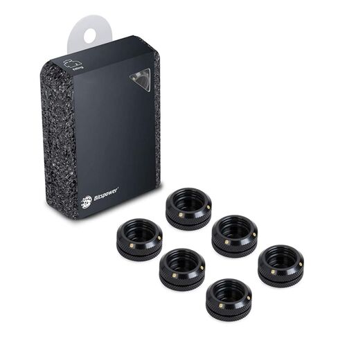 Bitspower G1/4" to Enhance Multi-Link Fitting for 16mm OD Rigid Tubing, Matte Black, 6-Pack in Kuwait