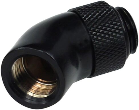Alphacool G1/4 Revolvable 45° Male to Female Angled Adaptor - Black (17051) in Kuwait