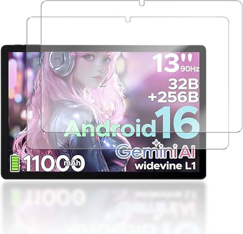 2-Pack Screen Protector for DOOGEE U13 13 inch Tablet, 9H Hardness Tempered Glass for DOOGEE U13 Tablet, Anti-Scratch, Bubble Free, HD Clarity in Kuwait
