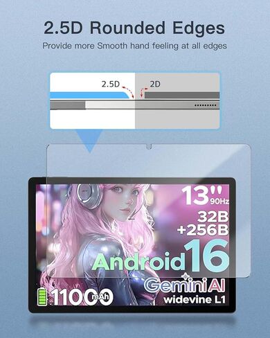 2-Pack Screen Protector for DOOGEE U13 13 inch Tablet, 9H Hardness Tempered Glass for DOOGEE U13 Tablet, Anti-Scratch, Bubble Free, HD Clarity in Kuwait