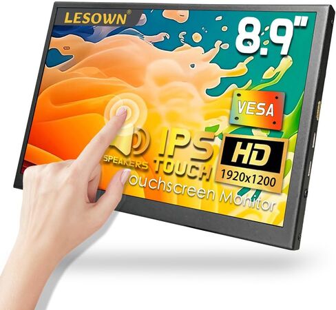 شاشة USB C 8.9 بوصة محمولة HDMI 1920x1200 IPS شاشة لمس VESA غلاف معدني خارجي صغير واسع شاشة صغيرة موسع لأجهزة الكمبيوتر المحمول التي تعمل بنظام Windows in Kuwait