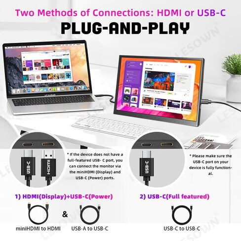 شاشة USB C 8.9 بوصة محمولة HDMI 1920x1200 IPS شاشة لمس VESA غلاف معدني خارجي صغير واسع شاشة صغيرة موسع لأجهزة الكمبيوتر المحمول التي تعمل بنظام Windows in Kuwait