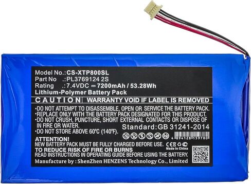 Replacement Battery for XTOOL EZ500,i80 Pad,PS80,PS80E,X7,PN:PL3769124 2S,7200mAh in Kuwait
