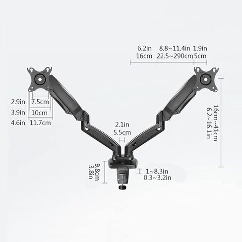 Dual Screen Monitor Monitor Mounting Gas Monitor Monitor Mounting 17"-32" Monitor Mount Monitor Mount with VESA 75/100mm Mounting Bracket in Kuwait