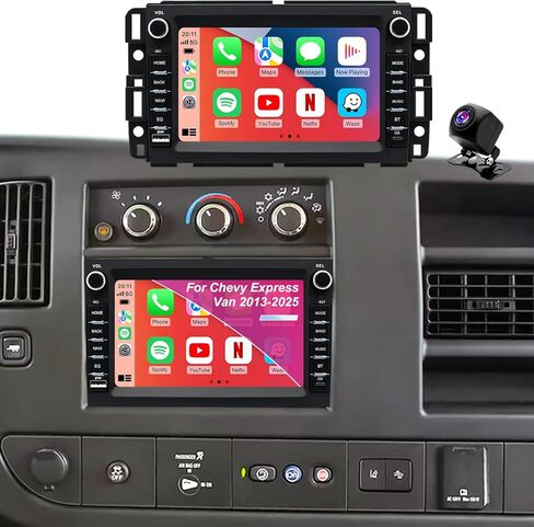 Android Radio for Chevrolet Chevy Express Van 1500/2500/3500 2013-2025, Traverse 2009-2012, Monte Carlo 2006-2007, Buick Enclave 7‘’ Touchscreen Car Stereo CarPlay Android Auto BT GPS Camera 5GWiFi FM in Kuwait