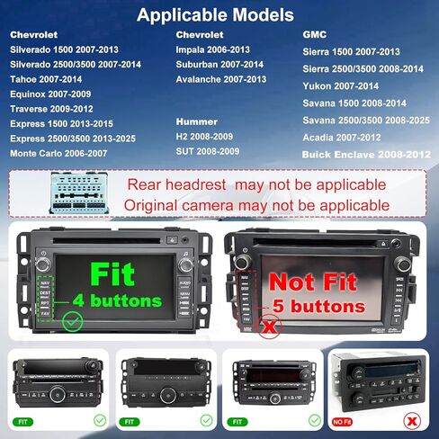 Android Radio for Chevrolet Chevy Express Van 1500/2500/3500 2013-2025, Traverse 2009-2012, Monte Carlo 2006-2007, Buick Enclave 7‘’ Touchscreen Car Stereo CarPlay Android Auto BT GPS Camera 5GWiFi FM in Kuwait