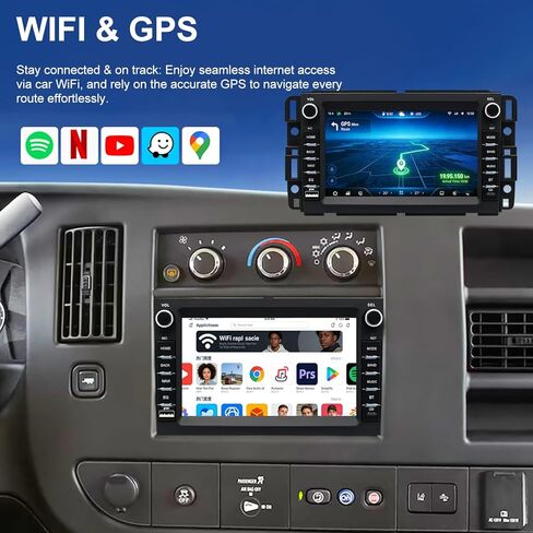 Android Radio for Chevrolet Chevy Express Van 1500/2500/3500 2013-2025, Traverse 2009-2012, Monte Carlo 2006-2007, Buick Enclave 7‘’ Touchscreen Car Stereo CarPlay Android Auto BT GPS Camera 5GWiFi FM in Kuwait