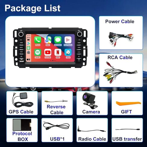 Android Radio for Chevrolet Chevy Express Van 1500/2500/3500 2013-2025, Traverse 2009-2012, Monte Carlo 2006-2007, Buick Enclave 7‘’ Touchscreen Car Stereo CarPlay Android Auto BT GPS Camera 5GWiFi FM in Kuwait