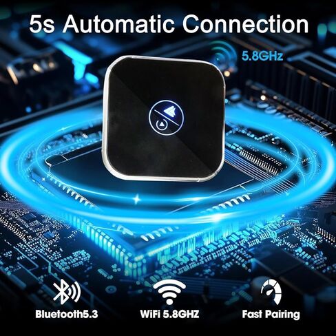 محول CarPlay اللاسلكي 2026 تمت ترقيته، تصميم صغير يحول سلك المصنع إلى CarPlay اللاسلكي، التوصيل والتشغيل التلقائي الاتصال السريع الثابت لهاتف iPhone iOS 10+ Cars 2015+ مع USB C/A in Kuwait