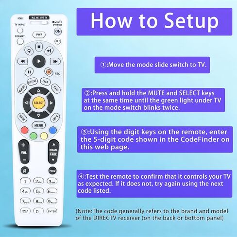 ZWP Universal Replacement Remote Control for DIRECTV RC65 RC65X RC65RX RC66 RC66X 4-Device LCD LED HDTV A/V Receiver, Compatible for H20 HR20 H21 HR21 HR22 H23 HR23 H24 HR24 H25 R15 R16 R22 D11 D12 in Kuwait