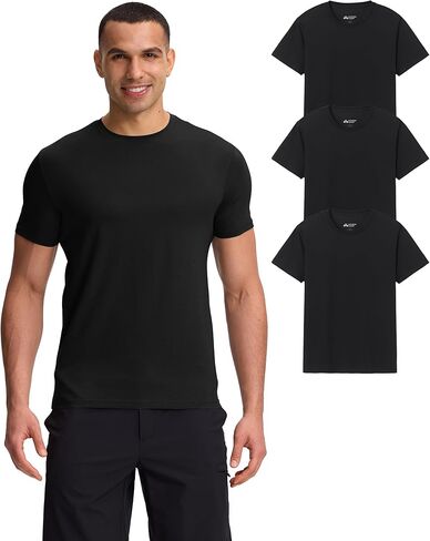 Pioneer Camp Mens Bamboo T Shirt Ultra Soft White Short/Long Sleeve T Shirts Classic Plain Crew Neck Casual Basic Tee Shirt in Saudi Arabia