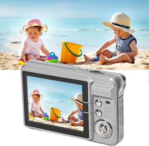 كاميرا رقمية، كاميرا تسجيل فيديو LCD بدقة 48 ميجابكسل مقاس 2.7 بوصة بدقة 4K للتصوير (فضي) in Kuwait