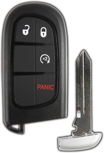 KeylessOption دخول بدون مفتاح عن بعد بدء إنذار السيارة الذكية مفتاح فوب لـ 2013-2018 Ram 1500، 2500، 3500 GQ4-54T in Kuwait