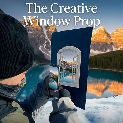 Window Frame Photography Prop - 7.87x5.91in Creative Framing Tool for Travel & Outdoor Photos, Portable Plastic White Picture Frame for Unique Shots, Photoshoot Accessory Gift in Kuwait